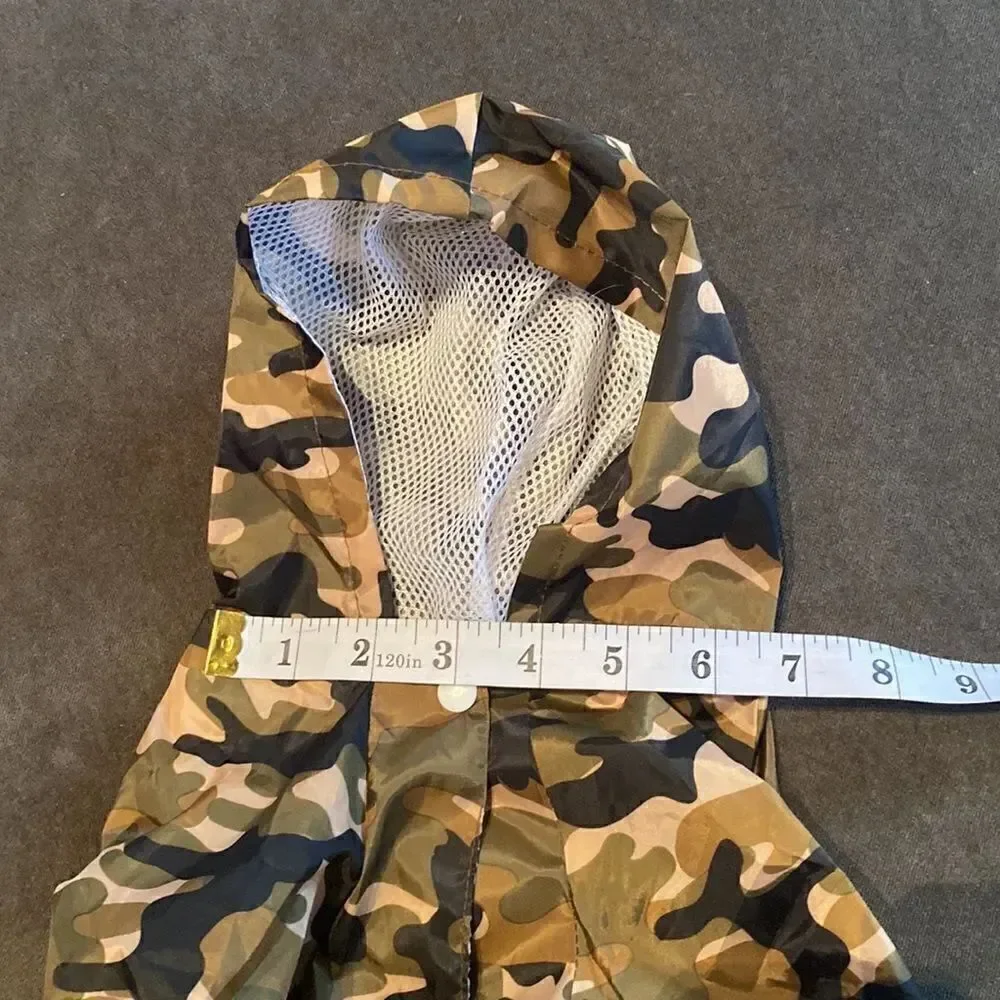 Dog Coat Jacket Suit with Hoodie Camouflage Design D-Ring for Leash Size L NWOT